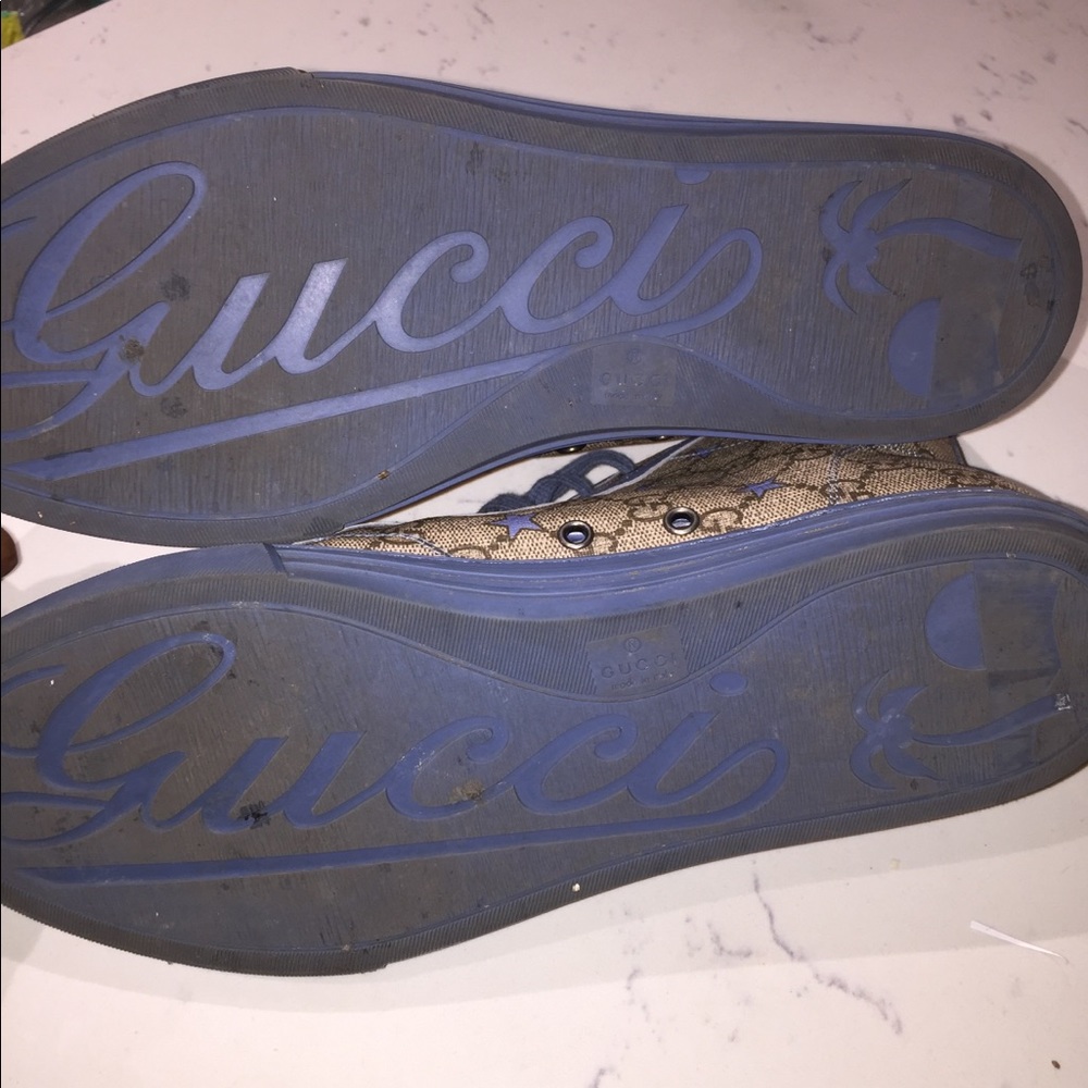 SOLD Authentic Gucci GG blue supreme star sneakers - Picture 4 of 5